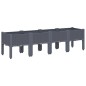 vidaXL Jardinera con patas PP gris 160x40x42 cm vidaXL Jardinera con patas PP gris 160x40x42 cm