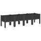 vidaXL Jardinera con patas PP negro 160x40x42 cm vidaXL Jardinera con patas PP negro 160x40x42 cm