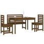 vidaXL Set de comedor de jardín 4 pzas madera maciza pino marrón miel vidaXL Set de comedor de jardín 4 pzas madera maciza pino marrón miel