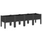 vidaXL Jardinera con patas PP negro 160x40x42 cm vidaXL Jardinera con patas PP negro 160x40x42 cm