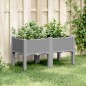 vidaXL Jardinera con patas PP gris claro 80x40x42 cm vidaXL Jardinera con patas PP gris claro 80x40x42 cm