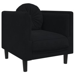 vidaXL Sillón con cojín terciopelo negro