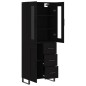 vidaXL Aparador alto madera contrachapada negro 69,5x34x180 cm vidaXL Aparador alto madera contrachapada negro 69,5x34x180 cm