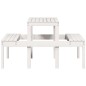 vidaXL Mesa de pícnic madera maciza de pino blanco 110x134x75 cm