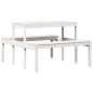 vidaXL Mesa de pícnic madera maciza de pino blanco 110x134x75 cm