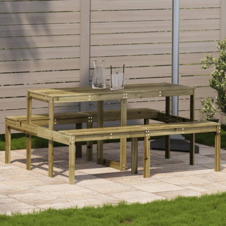 vidaXL Mesa de pícnic madera pino impregnada 160x134x75 cm