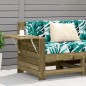 vidaXL Sofá de jardín con reposabrazo mesa auxiliar madera impregnada vidaXL Sofá de jardín con reposabrazo mesa auxiliar madera impregnada