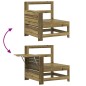 vidaXL Sofá de jardín con reposabrazo mesa auxiliar madera impregnada vidaXL Sofá de jardín con reposabrazo mesa auxiliar madera impregnada