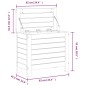 vidaXL Taburete de jardín madera maciza de pino blanco 62x31,5x52 cm