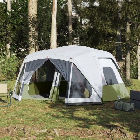 vidaXL Tienda de campaña con LED tela opaca impermeable verde