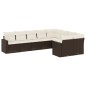 vidaXL Set de sofás de jardín 9 pzas y cojines ratán sintético marrón vidaXL Set de sofás de jardín 9 pzas y cojines ratán sintético marrón