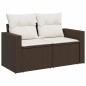 vidaXL Set de sofás de jardín 9 pzas y cojines ratán sintético marrón vidaXL Set de sofás de jardín 9 pzas y cojines ratán sintético marrón