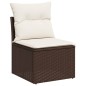 vidaXL Set de sofás de jardín 9 pzas y cojines ratán sintético marrón vidaXL Set de sofás de jardín 9 pzas y cojines ratán sintético marrón