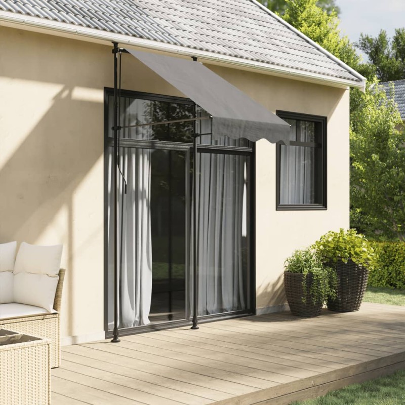 vidaXL Toldo retráctil de tela y acero gris antracita 100x150 cm