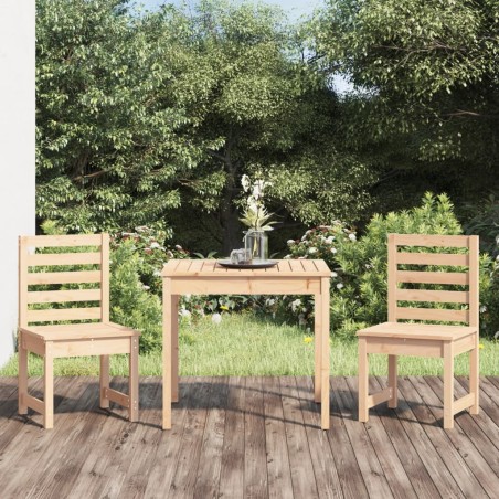 vidaXL Mesa y sillas de jardín 3 piezas madera maciza de pino