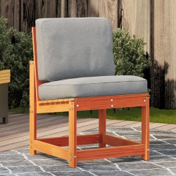 vidaXL Silla de jardín madera maciza de pino marrón cera 50,5x55x77 cm