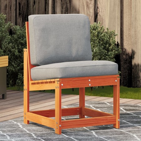 vidaXL Silla de jardín madera maciza de pino marrón cera 50,5x55x77 cm