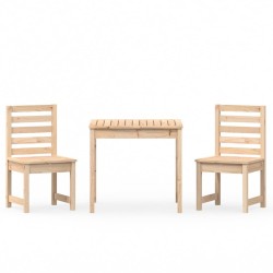 vidaXL Mesa y sillas de jardín 3 piezas madera maciza de pino