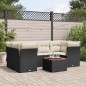 vidaXL Set de comedor de jardín 7 pzas y cojines ratán sintético negro vidaXL Set de comedor de jardín 7 pzas y cojines ratán sintético negro