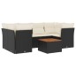 vidaXL Set de comedor de jardín 7 pzas y cojines ratán sintético negro vidaXL Set de comedor de jardín 7 pzas y cojines ratán sintético negro
