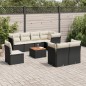vidaXL Set de sofás de jardín 8 piezas y cojines ratán sintético negro vidaXL Set de sofás de jardín 8 piezas y cojines ratán sintético negro