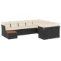 vidaXL Set de sofás de jardín 10 pzas cojines ratán sintético negro vidaXL Set de sofás de jardín 10 pzas cojines ratán sintético negro