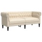 vidaXL Sofá chesterfield de 2 plazas tela crema vidaXL Sofá chesterfield de 2 plazas tela crema