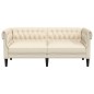 vidaXL Sofá chesterfield de 2 plazas tela crema vidaXL Sofá chesterfield de 2 plazas tela crema