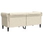 vidaXL Sofá chesterfield de 2 plazas tela crema vidaXL Sofá chesterfield de 2 plazas tela crema