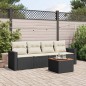 vidaXL Set de muebles de jardín 5 pzas y cojines ratán sintético negro vidaXL Set de muebles de jardín 5 pzas y cojines ratán sintético negro
