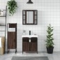vidaXL Set de muebles de baño 3 pzas madera contrachapada roble marrón vidaXL Set de muebles de baño 3 pzas madera contrachapada roble marrón