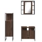 vidaXL Set de muebles de baño 3 pzas madera contrachapada roble marrón vidaXL Set de muebles de baño 3 pzas madera contrachapada roble marrón