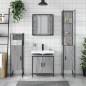 vidaXL Set de armario de baño 4 pzas madera contrachapada gris sonoma vidaXL Set de armario de baño 4 pzas madera contrachapada gris sonoma