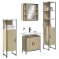 vidaXL Juego de muebles de baño 4 pzas madera ingeniería roble Sonoma vidaXL Juego de muebles de baño 4 pzas madera ingeniería roble Sonoma