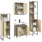 vidaXL Juego de muebles de baño 4 pzas madera ingeniería roble Sonoma vidaXL Juego de muebles de baño 4 pzas madera ingeniería roble Sonoma