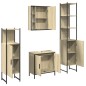 vidaXL Juego de muebles de baño 4 pzas madera ingeniería roble Sonoma vidaXL Juego de muebles de baño 4 pzas madera ingeniería roble Sonoma