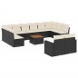 vidaXL Set de sofás de jardín y cojines 13 pzas ratán sintético negro vidaXL Set de sofás de jardín y cojines 13 pzas ratán sintético negro