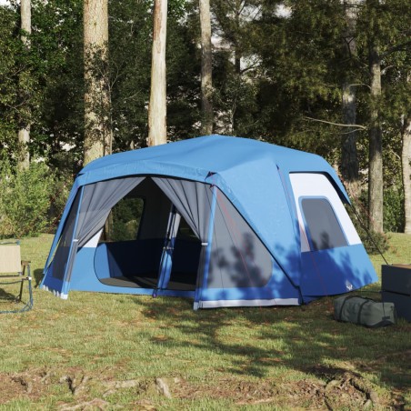 vidaXL Tienda de campaña 10 personas tela opaca impermeable azul