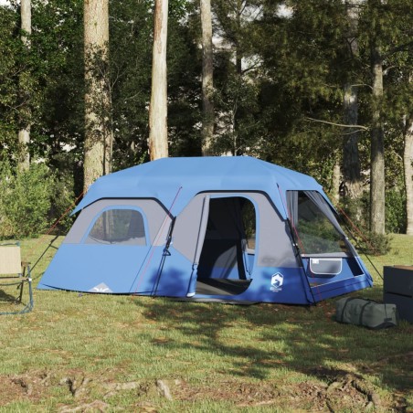 vidaXL Tienda de campaña 9 personas tela opaca impermeable azul
