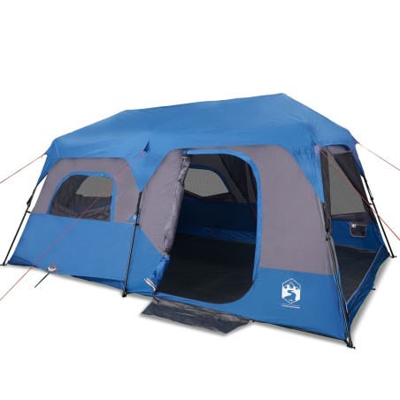 vidaXL Tienda de campaña 9 personas tela opaca impermeable azul