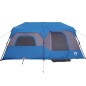 vidaXL Tienda de campaña 9 personas tela opaca impermeable azul