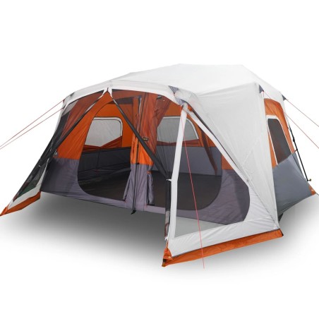 vidaXL Tienda de campaña con LED tela opaca impermeable gris y naranja
