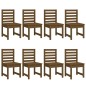vidaXL Set de comedor de jardín 11 pzas madera maciza pino marrón miel vidaXL Set de comedor de jardín 11 pzas madera maciza pino marrón miel