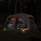vidaXL Tienda de campaña con LED tela opaca impermeable gris y naranja vidaXL Tienda de campaña con LED tela opaca impermeable gris y naranja