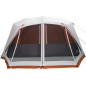 vidaXL Tienda de campaña con LED tela opaca impermeable gris y naranja vidaXL Tienda de campaña con LED tela opaca impermeable gris y naranja