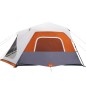 vidaXL Tienda de campaña con LED tela opaca impermeable gris y naranja vidaXL Tienda de campaña con LED tela opaca impermeable gris y naranja
