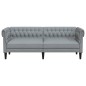 vidaXL Sofá Chesterfield de 3 plazas tela gris claro vidaXL Sofá Chesterfield de 3 plazas tela gris claro