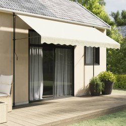 vidaXL Toldo retráctil de tela y acero crema 350x150 cm