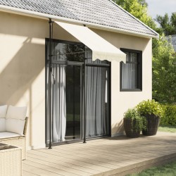 vidaXL Toldo retráctil de tela y acero crema 100x150 cm