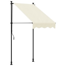 vidaXL Toldo retráctil de tela y acero crema 100x150 cm